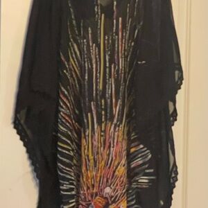 Ingear Black Multicolor Swim Coverup